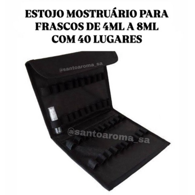 Estojo demonstrador para amostra de perfume 4ml a 8ml com 40 lugares