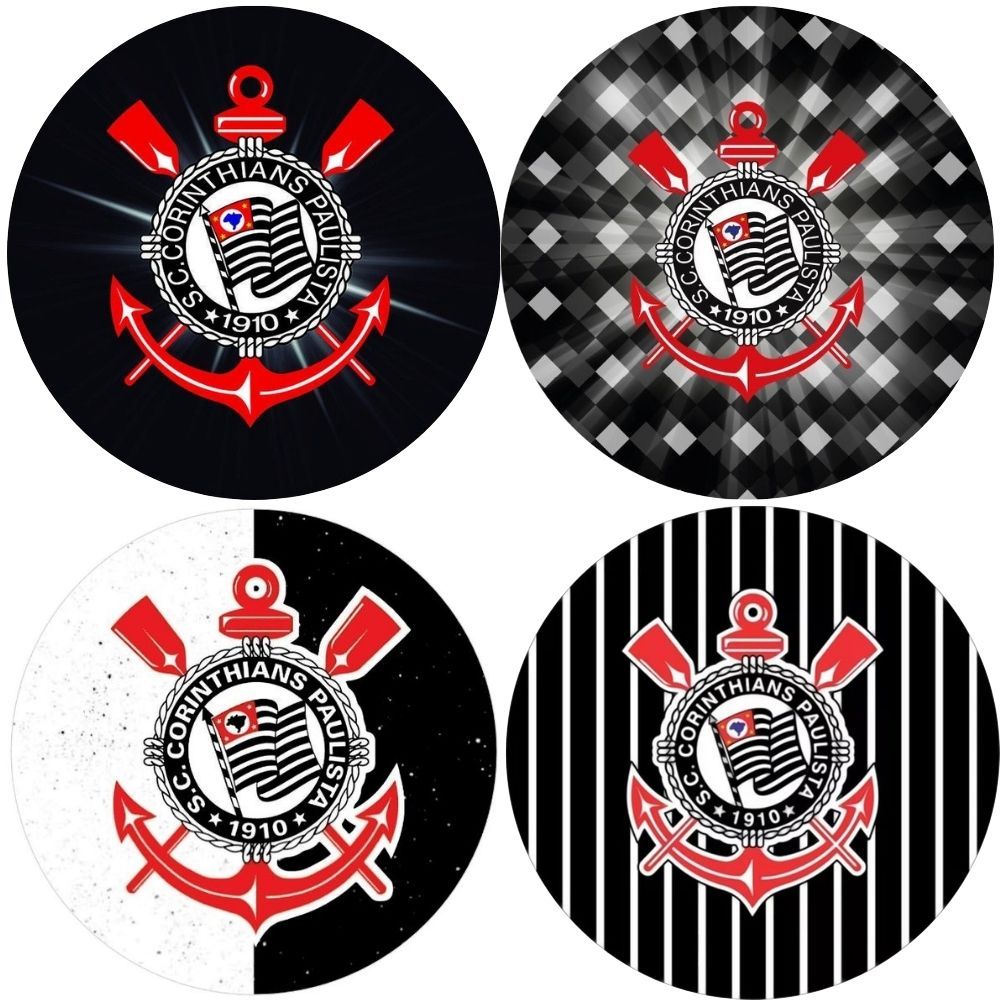kit etiqueta adesivo do corinthians personalizados adesivos de times de futebol redondo pra festas tema futebol em Oferta na Shopee