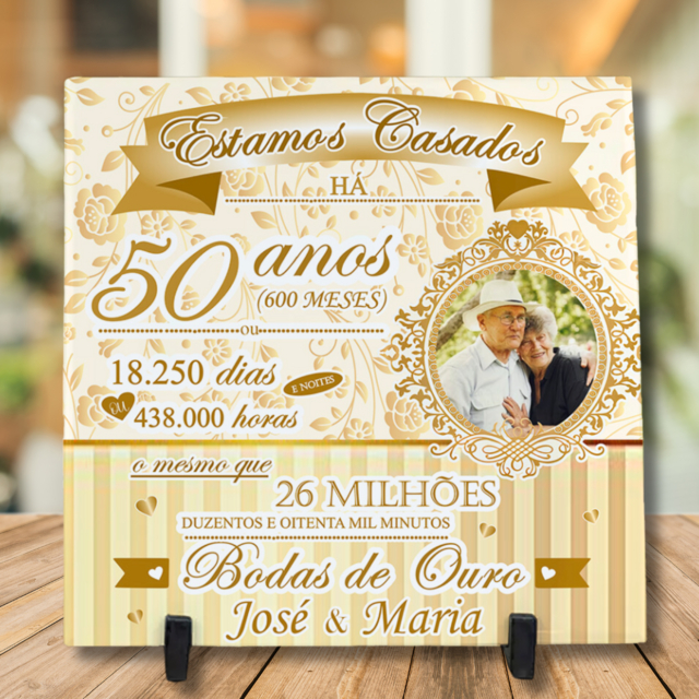 Azulejos personalizados Bodas De Casamento Bodas de Ouro Bodas de Porcelana Bodas de Diamante