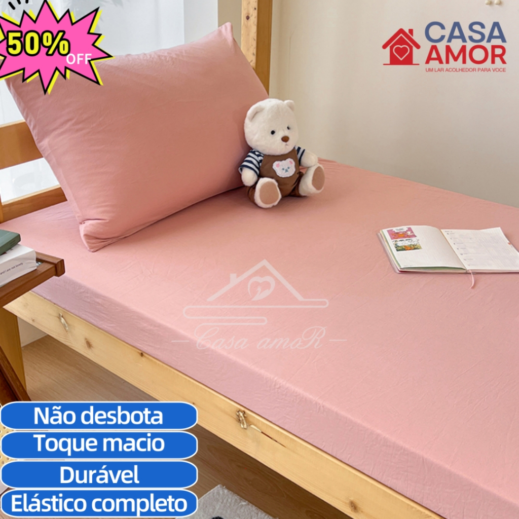 Leve e Fino Jogo de lençol com elástico 02 peças Micropercal Não Desbota SOLTEIRO Fronha estudante 3 em Oferta na Shopee
