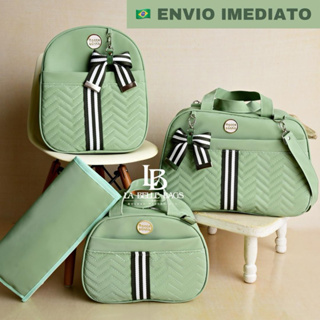 kit bolsa maternidade com 4 peças alta elegância,mochila maternidade bolsa pequena e trocador(AD 4P) em Oferta na Shopee
