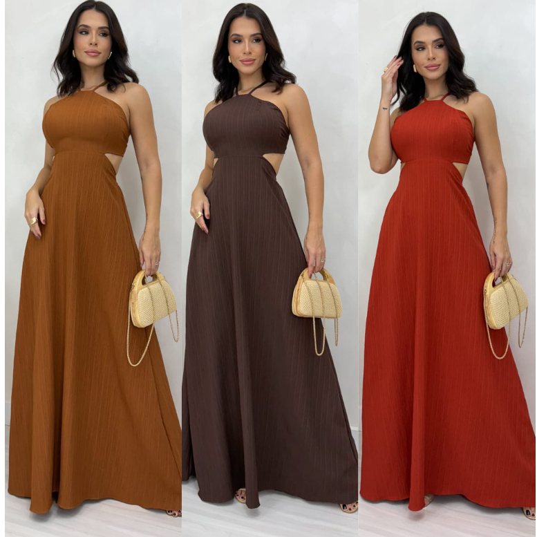 Vestido Cinza Longo na Black Friday 2025 | BuscaProdutos