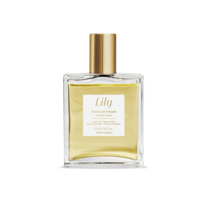 Óleo Acetinado Multifuncional Corpo e cabelo e óleo corporal 150ml LILY o Boticário