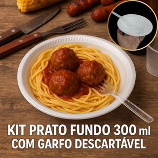Kit 50 Pratos Térmicos De Isopor Fundo + Garfo De Refeição Descartável Churrasco Macarronada em Oferta na Shopee