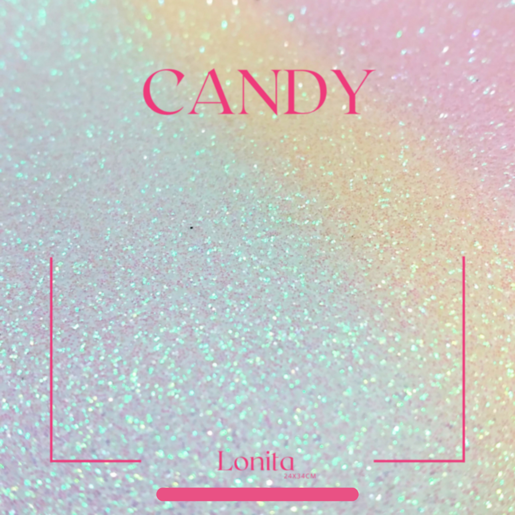 Lonita Glitter Fino Candy 24x34cm para Flores, Laços e Tiaras
