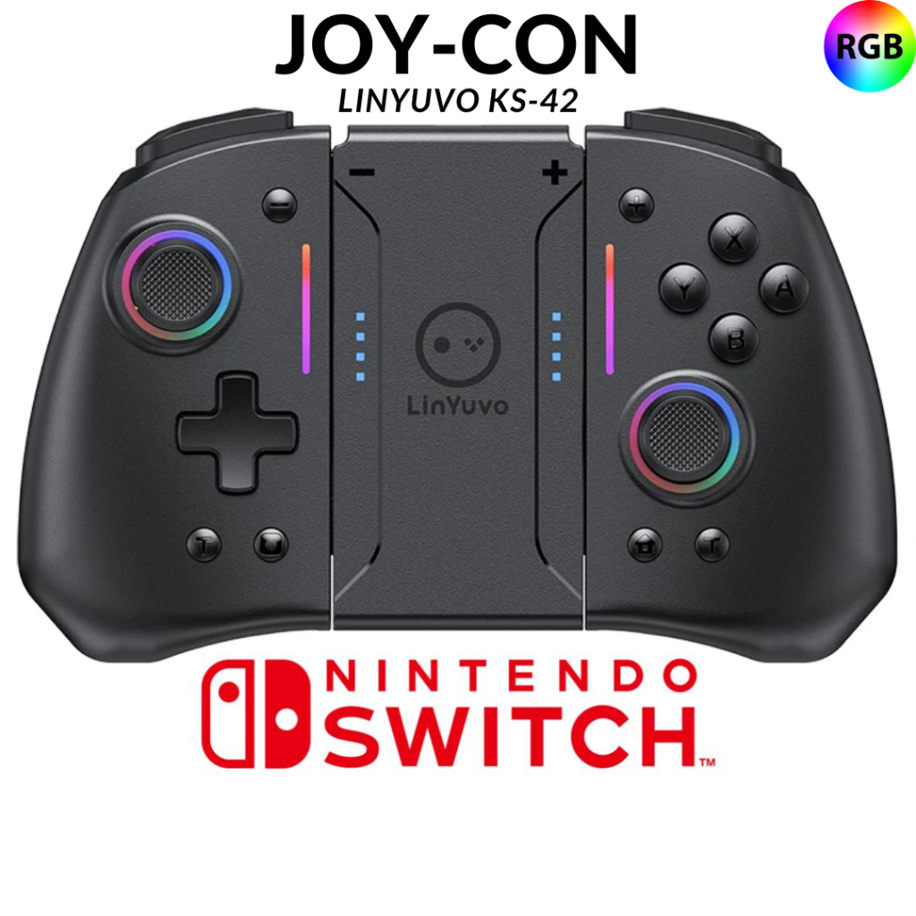 Controle Profissional RGB para Switch KS-42 Meteor LinYuvo Original Compativel com Switch Lite OLED Joycon Joypad