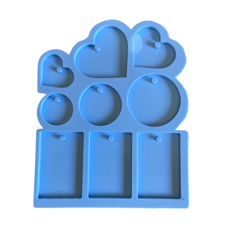 Molde Silicone 9 Pingentes Tag Variados Resina M45 Colar Decoração