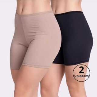 Kit 2 Short Anágua Meia Perna Liso Conforto Segunda Pele Feminino Bermuda Moda íntima Lingerie em Oferta na Shopee