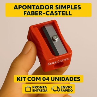 Kit 6 Apontador Simples Faber-Castell - Compacto - Prático - Escola - Papelaria - Crianças - Cores - Escolar em Oferta na Shopee