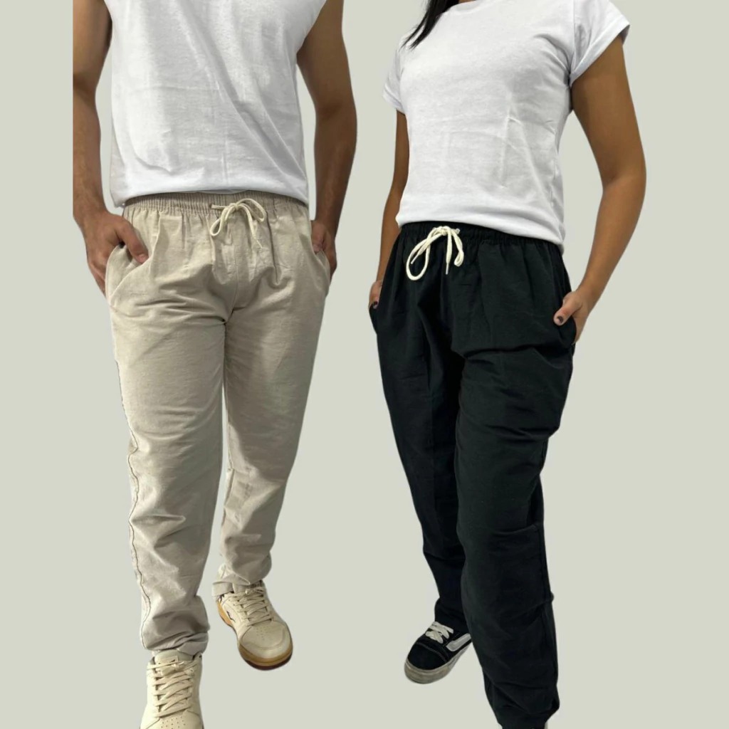 Calça Baggy Folgada Em Linho fio tinto UNISSEX look Descolado super confortável tendencia no mercado