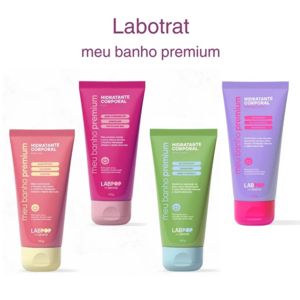 Hidratante Meu Banho Premium Labotrat 150g - It Girl, Belle Pink, Bubblegum Witch, Green Breeze