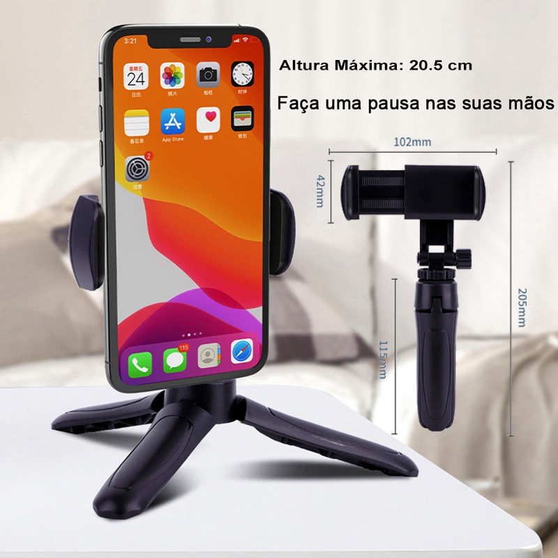 PROMOCÃ0!Suporte Para Celular Dobrável Portátil Apoio Tripé Para Mesa Celular Ajustável 360°