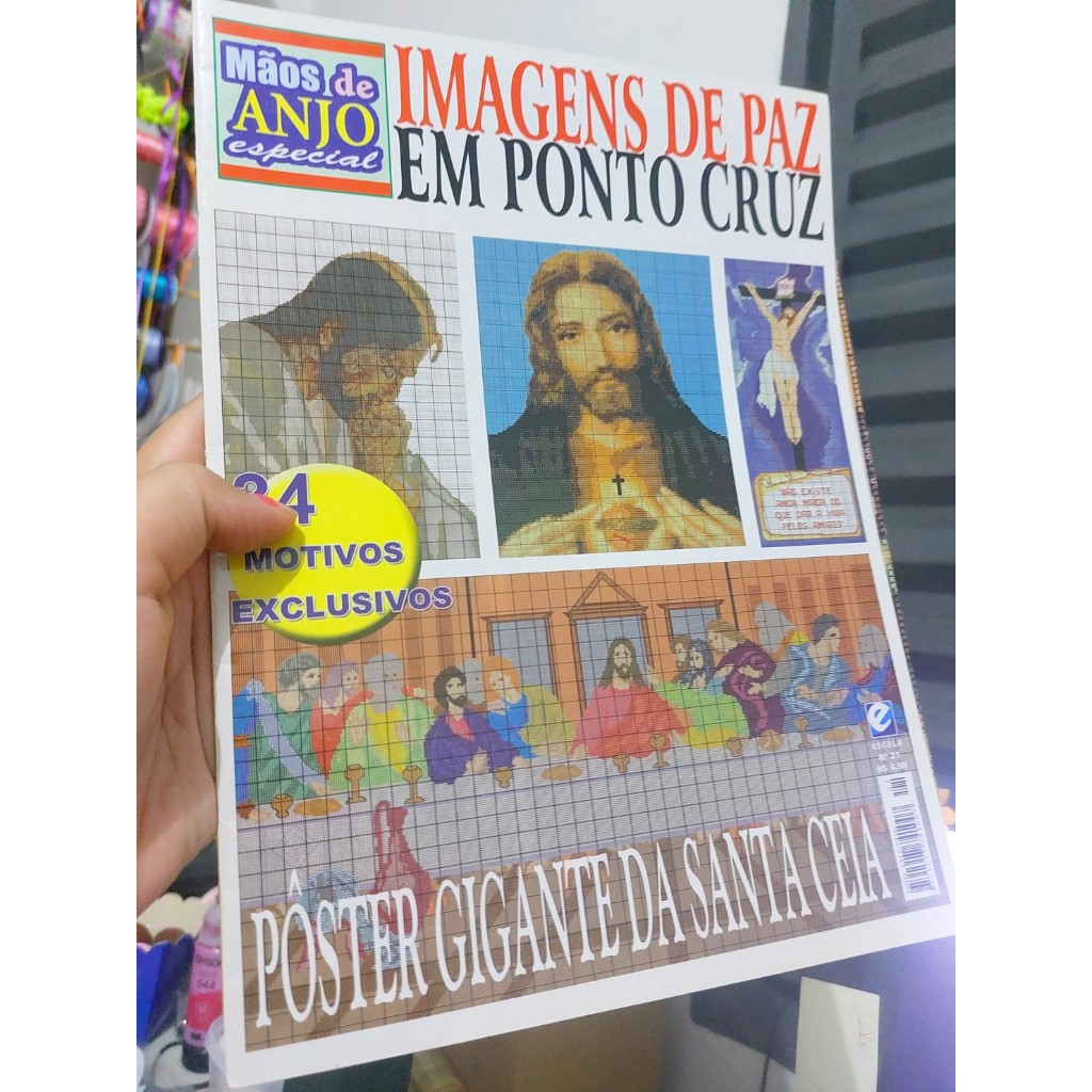 Revista ponto cruz Imegens e paz em ponto cruz