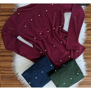 Blusa Frio Feminina Com Pérolas Lãnzinha Casual Blogueira Tendência Super Moda em Oferta na Shopee