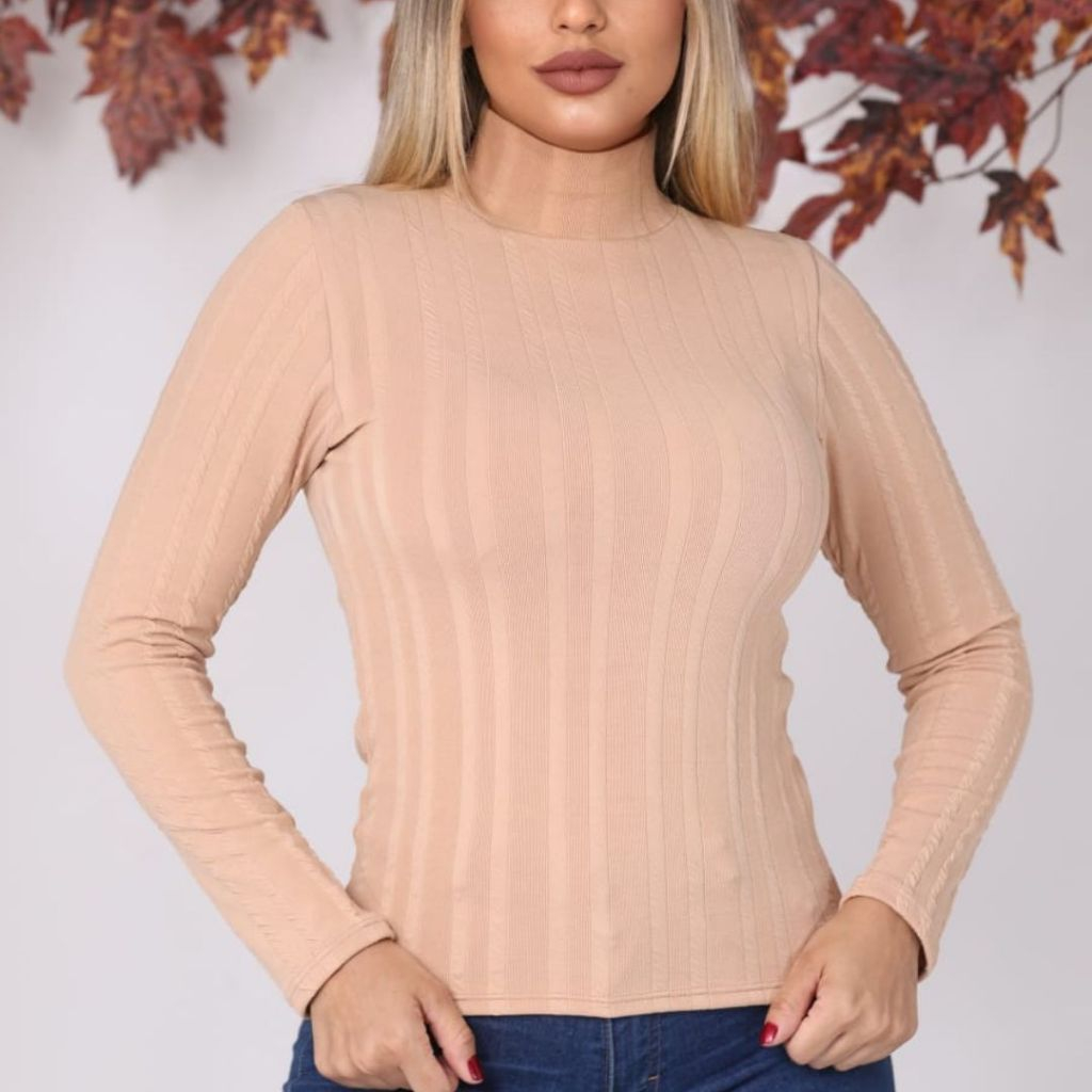 Blusa De Frio Cacharrel Feminina canelado Ribana premium gola alta, blusa básica feminina em Oferta na Shopee