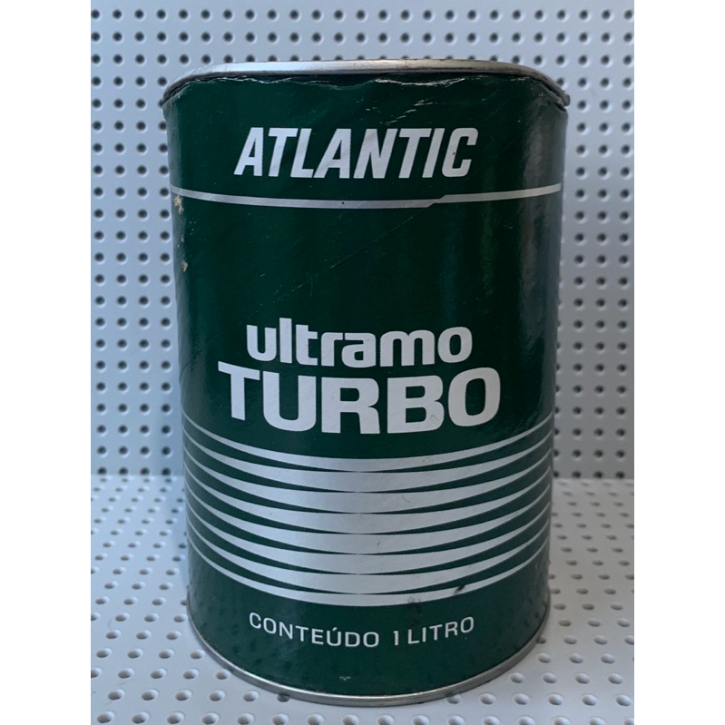 Lata vazia antiga (papelão) ATLANTIC Ultramo Turbo Carga 1 Lt óleo lubrificante para carros anos 80/90