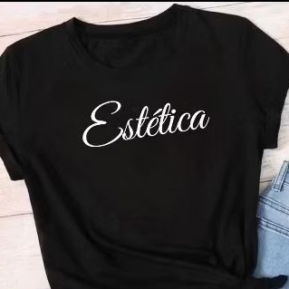 Baby Look Estética Camiseta Feminina Algodão T-shirt Profissão Salão de Beleza Mulheres Curso Uniforme Tumblr Beleza