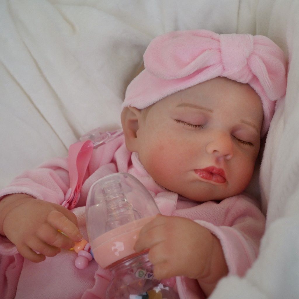 Brastoy Bebê Reborn Boneca Silicone 100% Original Laço Rosa - Mom & Baby