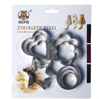 KIT Cortador De Biscoito Em Inox 12 PCS Coração Estrela Flor Circulo em Oferta na Shopee