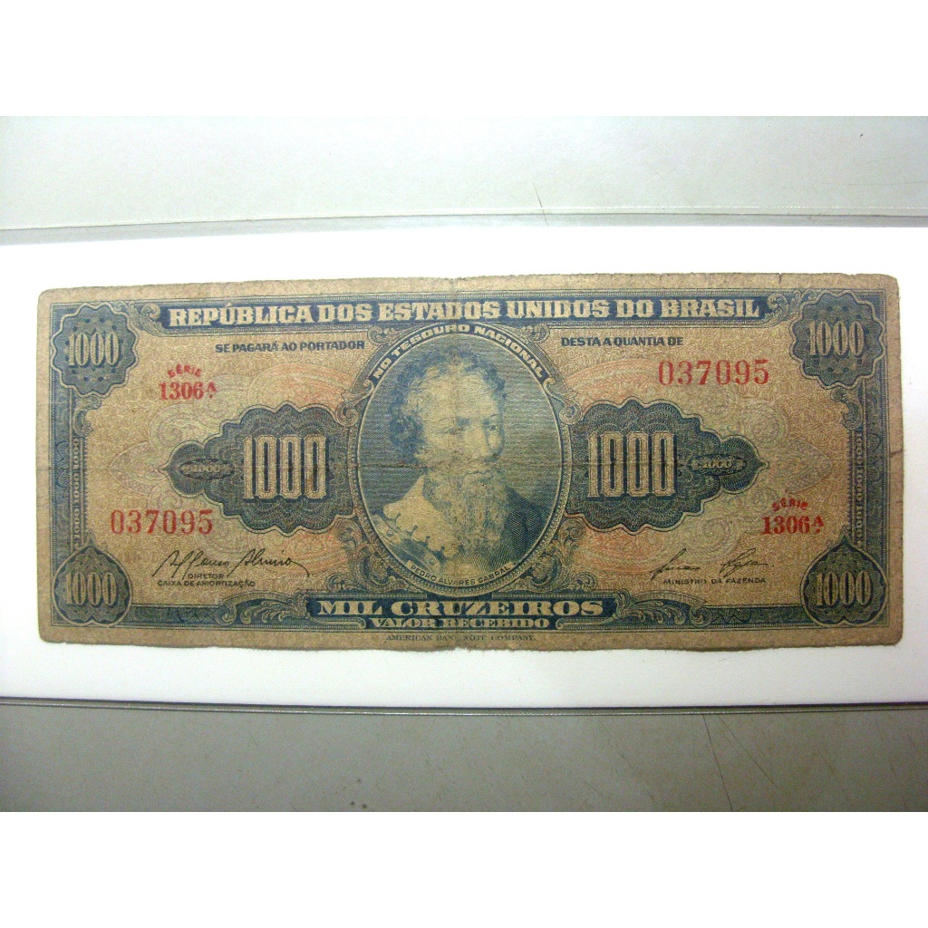 Rara Cédula Brasil 1000 Cruzeiros 1959 C053 Circulada, Autentica.