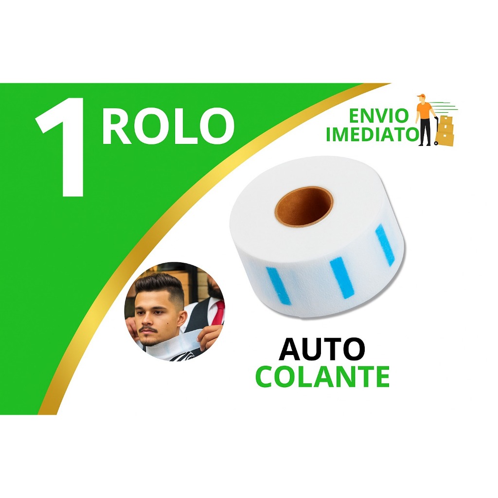 Gola Higiênica Profissional para Barbearia e Salão Auto Colante 1 Rolo (100 Unid)-Proteção e Higiene
