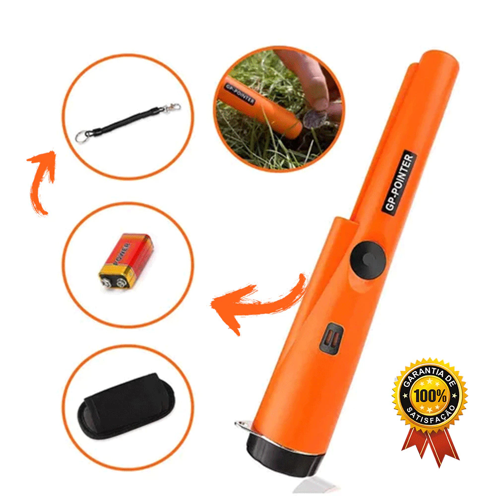 Detector De Metal Portatil Prova De Agua Pointer Ouro Prata Pinpointer Gp Pointer Original -  Acompanha Bateria