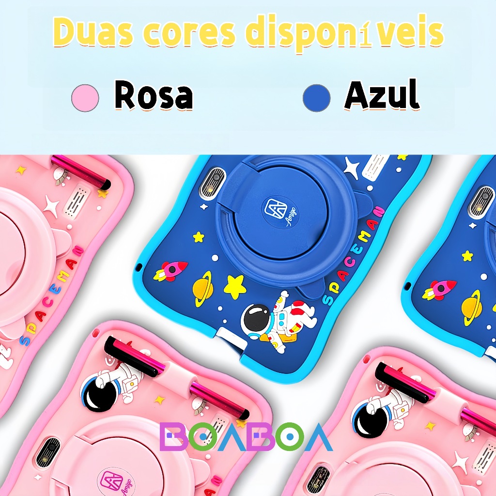 Tablet Infantil 7 Polegadas com Wi-Fi, Bluetooth e Sistema Android Educativo e Divertido