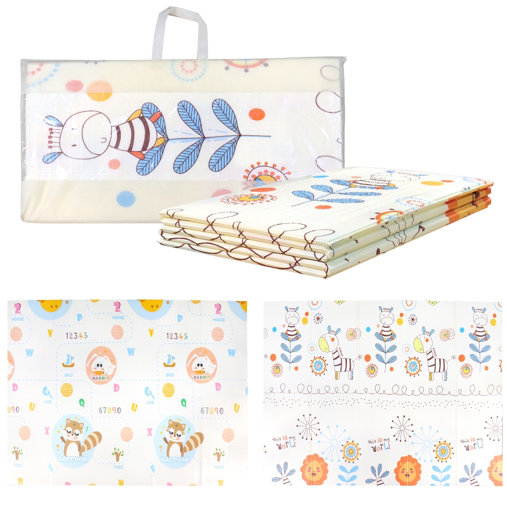 Tapete Infantil Dobrável XPE 200x150cm 6mm Impermeável com Bolsa de Armazenamento em Oferta na Shopee
