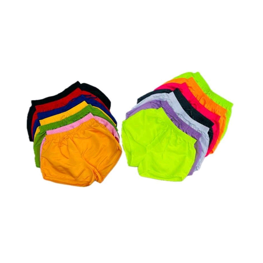 kit 6 Short Feminino Shorts Tactel Moda Praia Piscina Academia