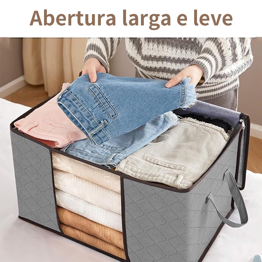 Saco Organizador para Cobertor Caixa Organizadora Casaco Guarda Roupa Grande Caixa de Roup...