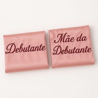 robe debutante e robe mãe da debutante cetim manga curta em Oferta na Shopee