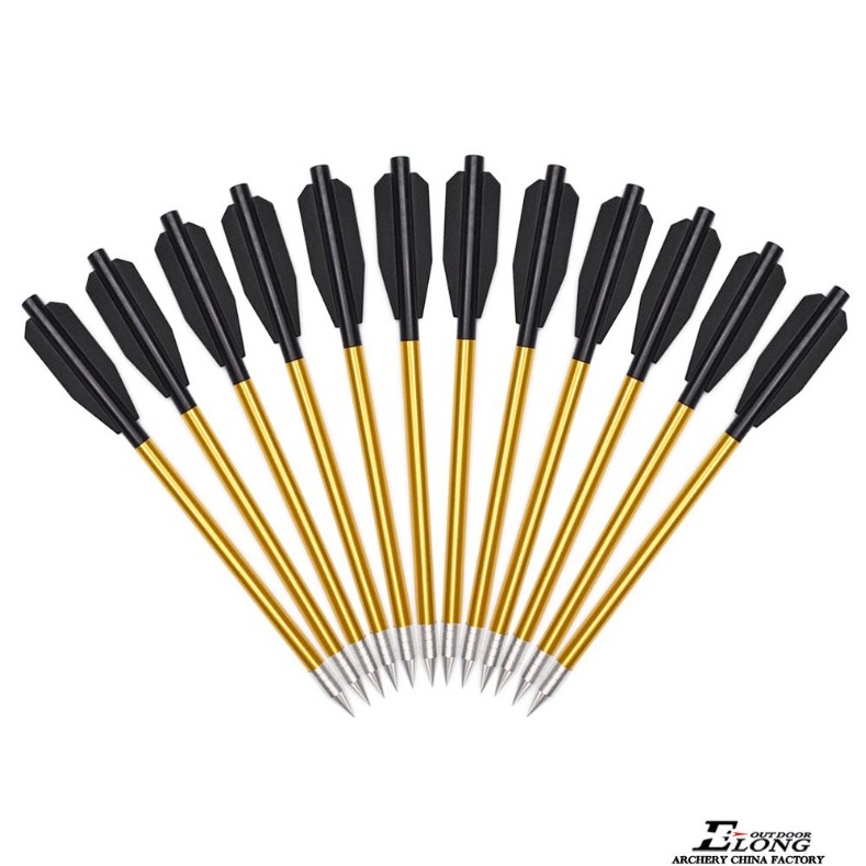 12x Seta Flecha Alumínio Elong 16 Cm Balestra 50-80 Libras Ponteira Removivel