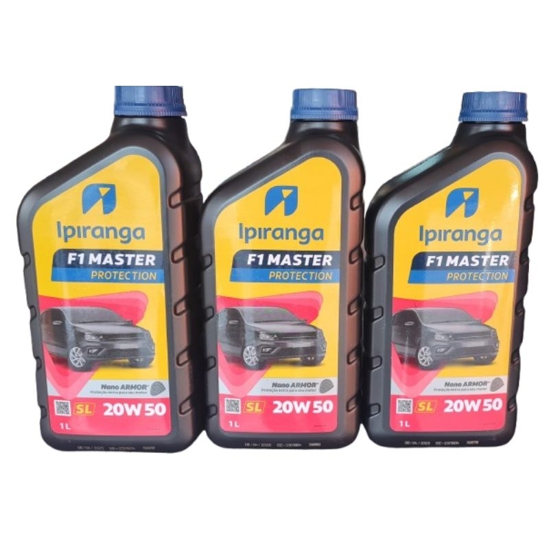 KIT 3 LITROS OLEO IPIRANGA F1 MASTER 20W50 MINERAL KIT 3L CARRO
