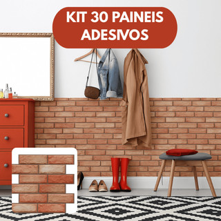 30 Painel Papel de Parede Tijolo 3d 30x30 Auto Adesivo PVC