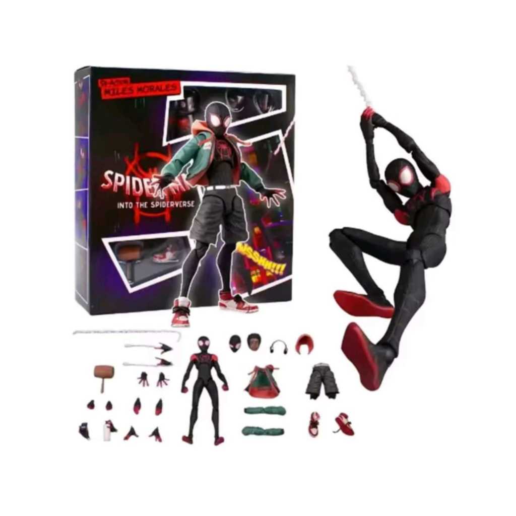 Boneco Spider Man Morales Action Figure Articulado Marvel Homem Aranha Brinquedo Colecionavel