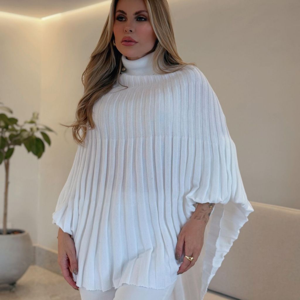 Roupa Feminina Inverno Ponche Kimono Tricô Lançamento em Oferta na Shopee