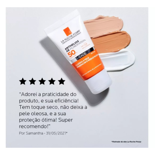 Detalhes do Protetor Solar Facial La Roche-Posay Anthelios AE-Pigmentation Sem Cor FPS 50 com 40g
