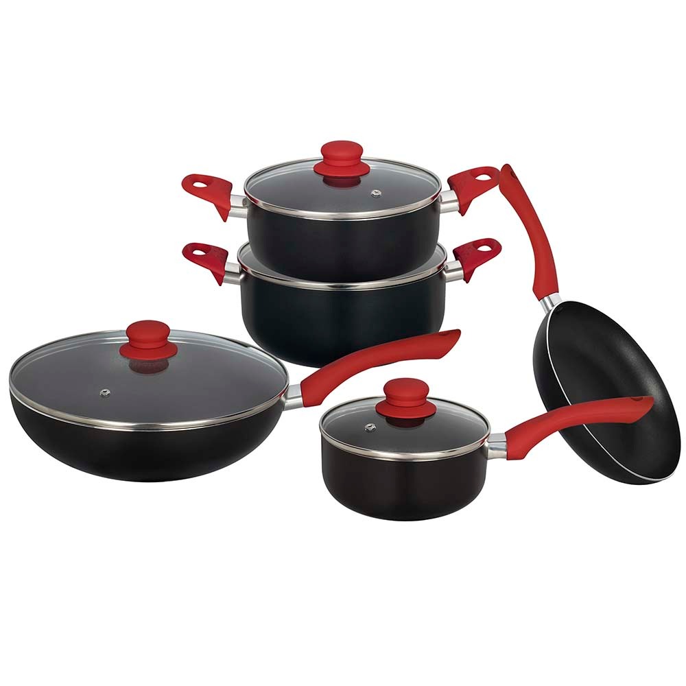 Conjunto de Panelas Antiaderente MOR Aroma 5 Peças | Caçarolas 20/24cm | Panela 16/18cm e Frigideira