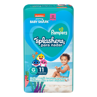 Fralda para Água Pampers Baby Shark Splashers G com 11un em Oferta na Shopee