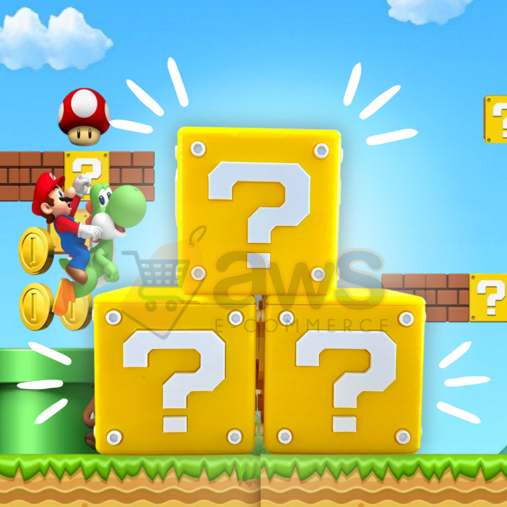 Cofre Cubo Super Mario Impressão 3D
