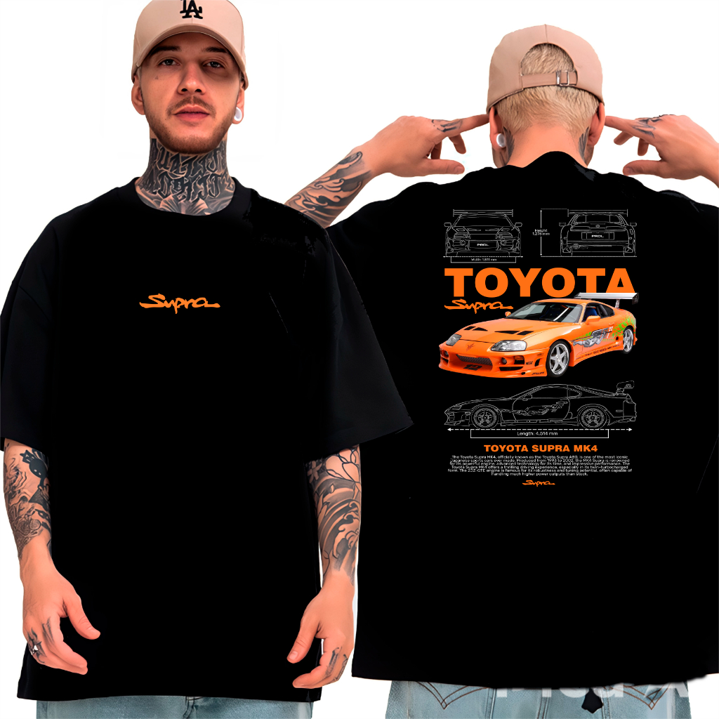Camiseta Carro Importado toyota Supra Camisa Oversize Street wear blusa larga Gringa