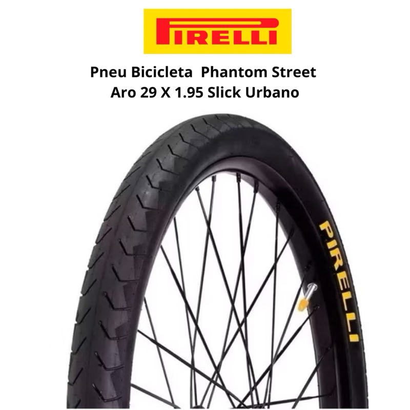 Pneu Bicicleta Bike Mtb Pirelli Phantom Street Aro 29 X 1.95 Slick Urbano