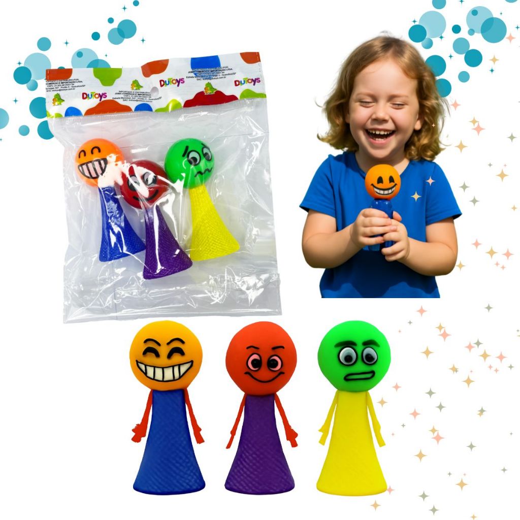 Brinquedos De Festa Para Crianças Boneca Saltitante Pula Pula Maluco Sortido Cabeça de Bola Dutoys