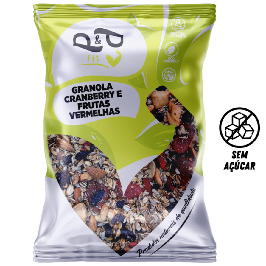 Granola P&P Gourmet Frutas Vermelhas com Cranberry 250g - P&P em Oferta na Shopee