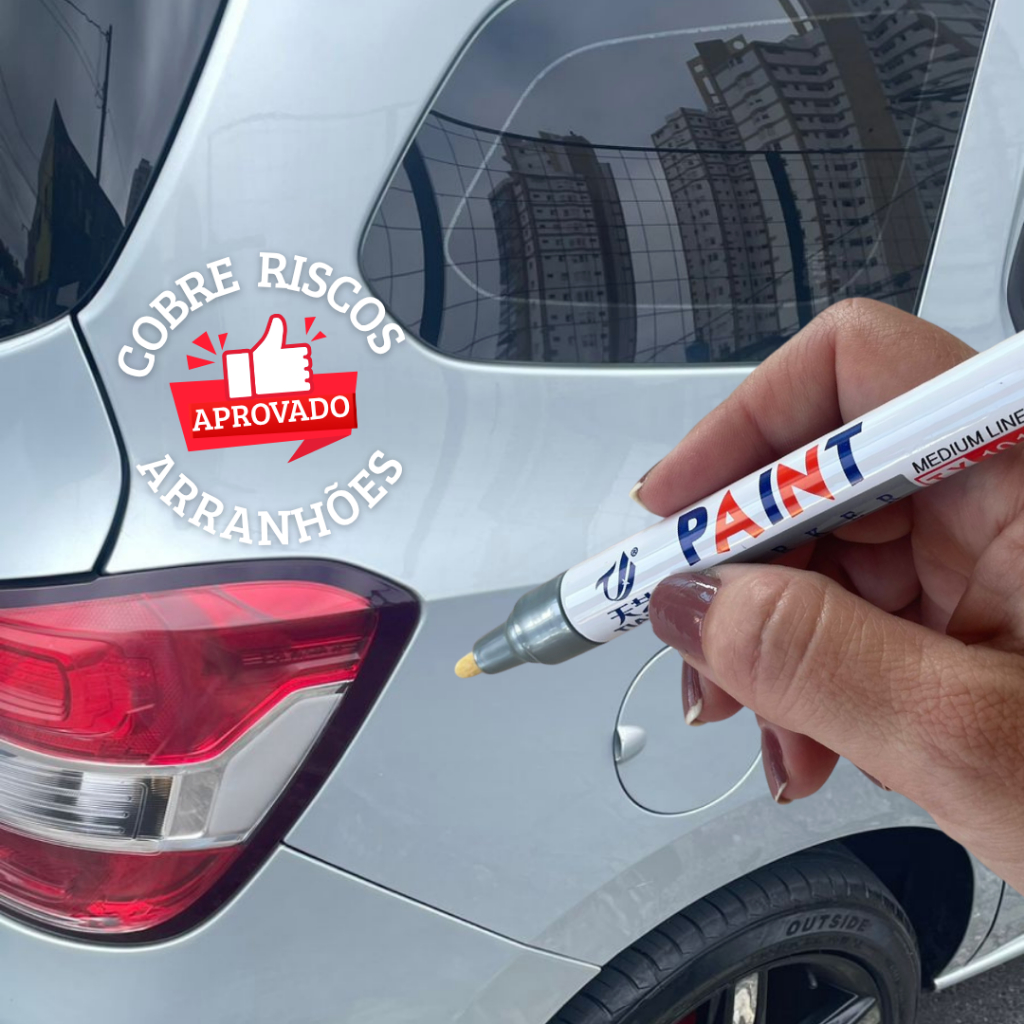 Caneta Paint Marker Tira Risco  e Arranhões de Carro/ Moto / Não Sai na Água / Multiuso