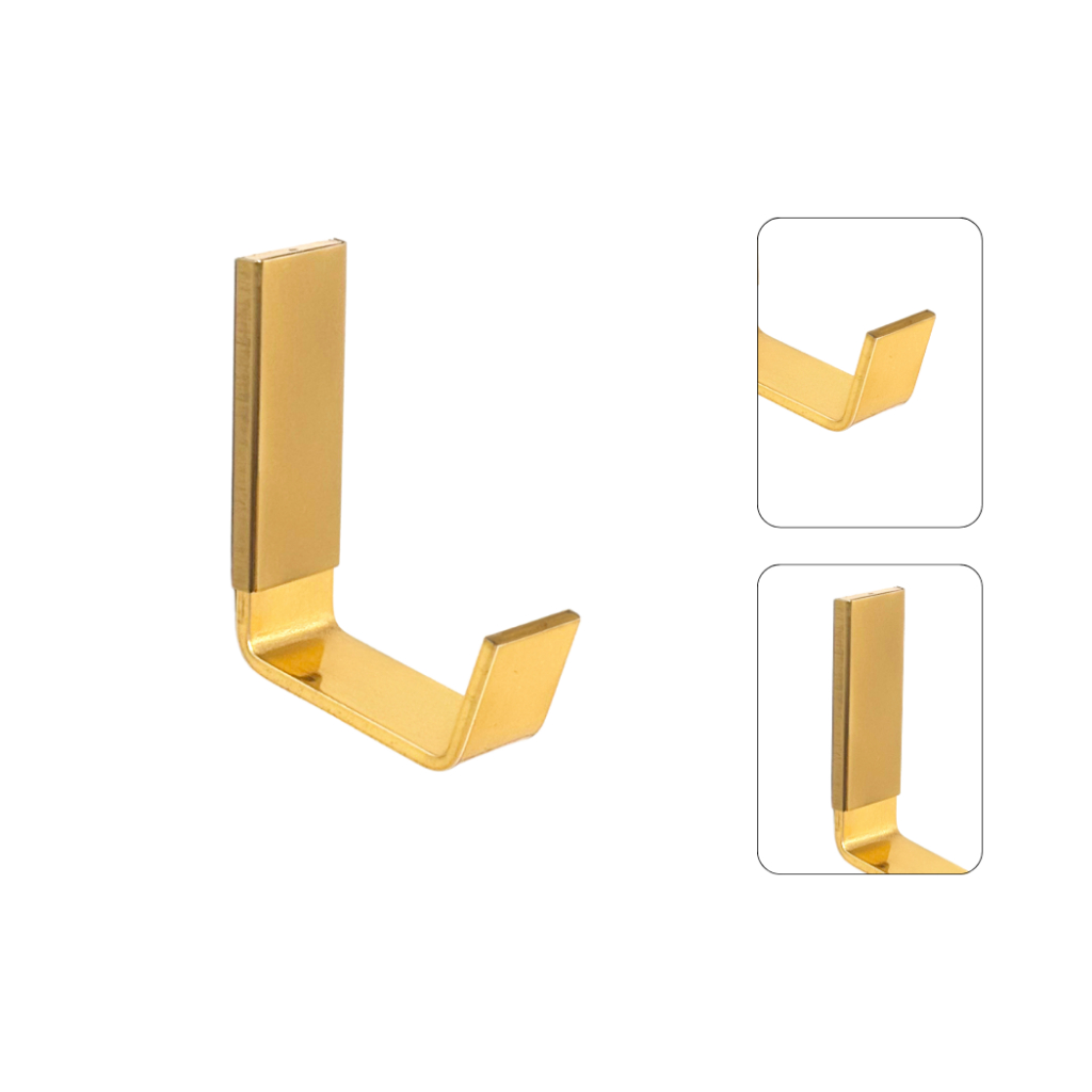 Gancho Cabide Simples Quadrado para Banheiro Lavabo Dourado Gold