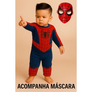 FANTASIA INFANTIL HOMEM ARANHA COM ENCHIMENTO E MÁSCARA em Oferta na Shopee