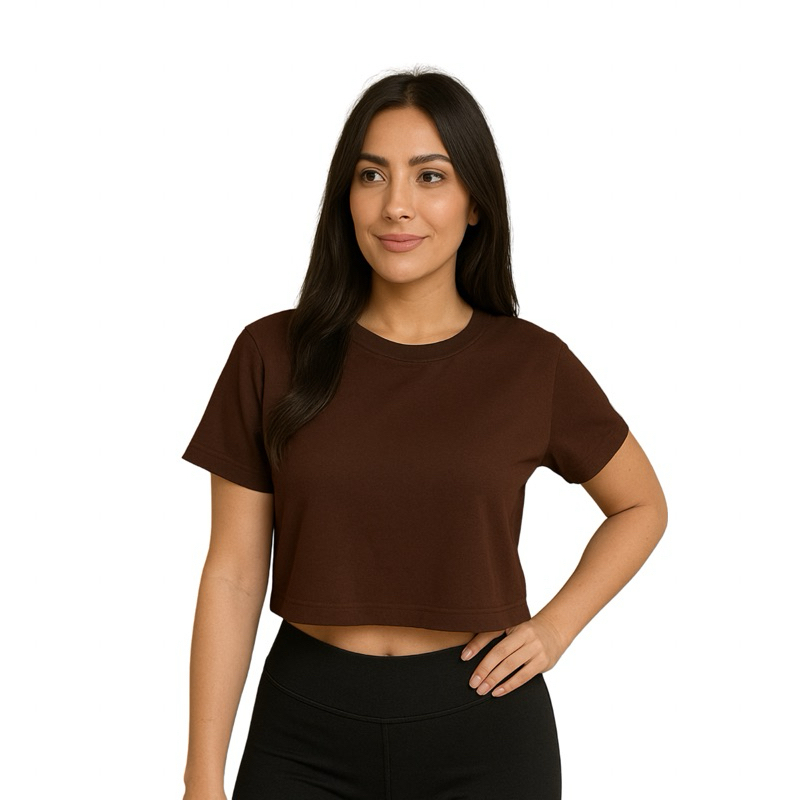 Blusa Cropped Feminina Larguinho Oversized T-Shirt Básica Liso Algodão Promoção em Oferta na Shopee