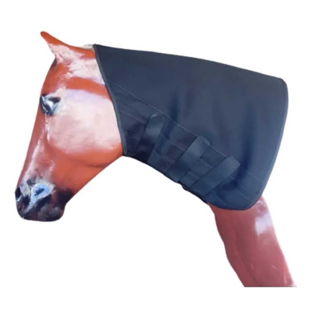 Pescoceira para cavalos preta com velcro reforçado resistente envio imediato melhor preço
