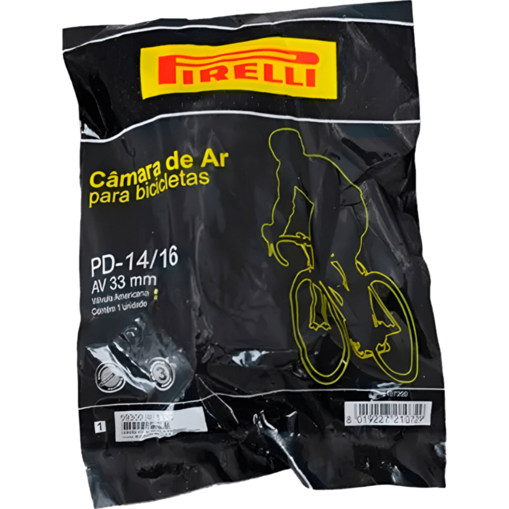 2 Câmaras De Ar Bicicleta Aro 14/16 Pirelli Bico Grosso 33mm — imagem 2 de 2